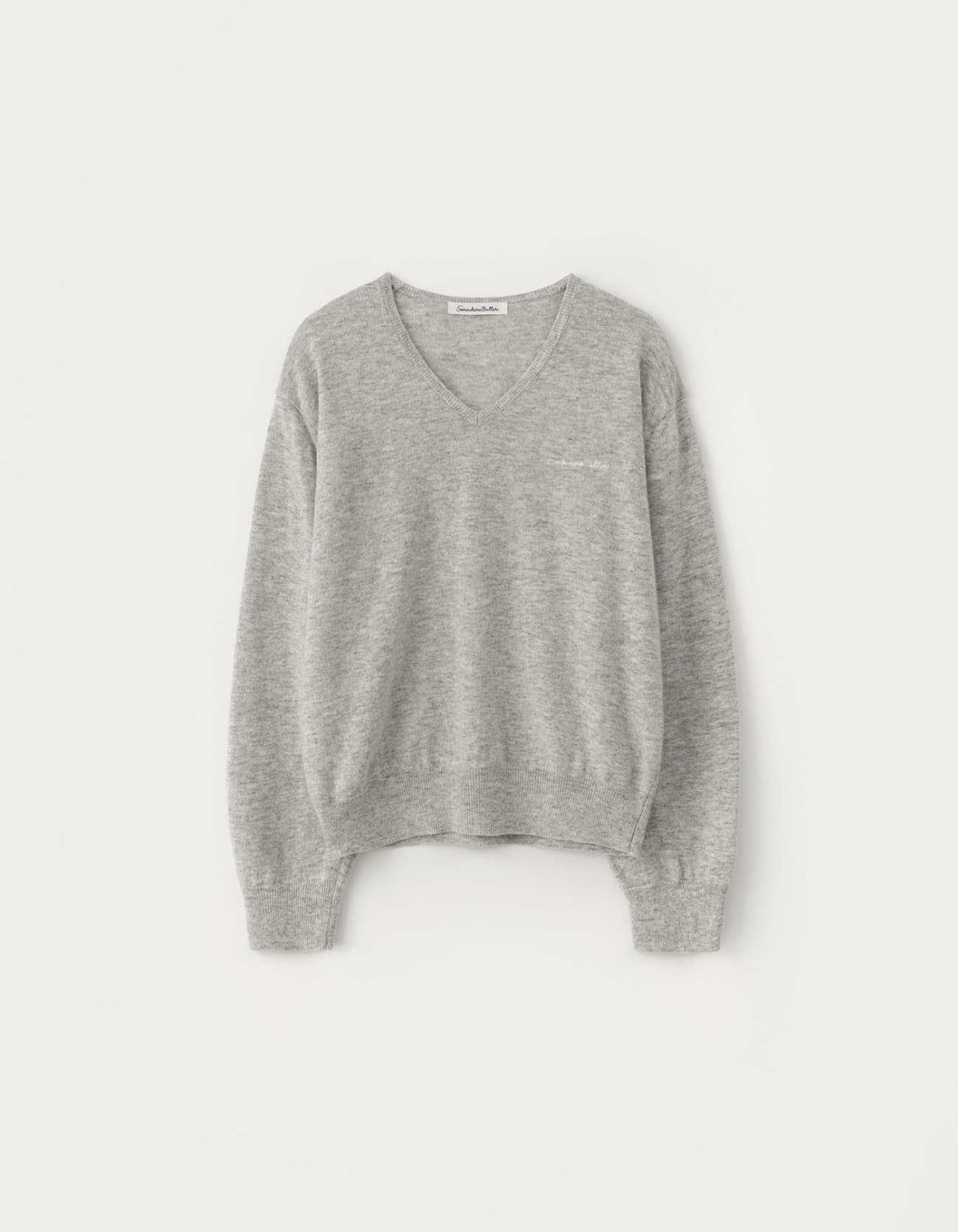 Roe V-Neck Knit - Light Grey