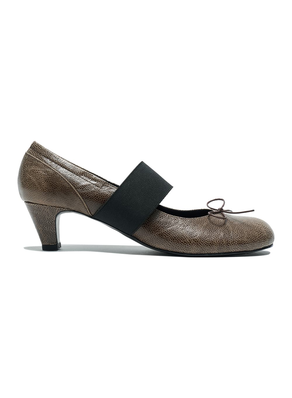 STRAP BOW BALLERINA PUMPS_KHAKI BROWN