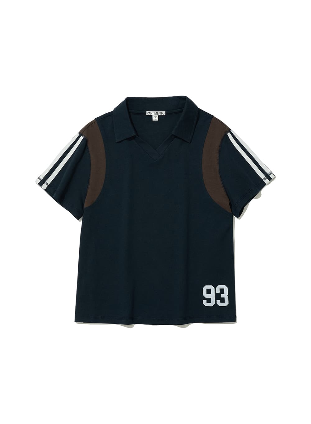 NUMBERING APPLIQUE V-NECK POLO_NAVY