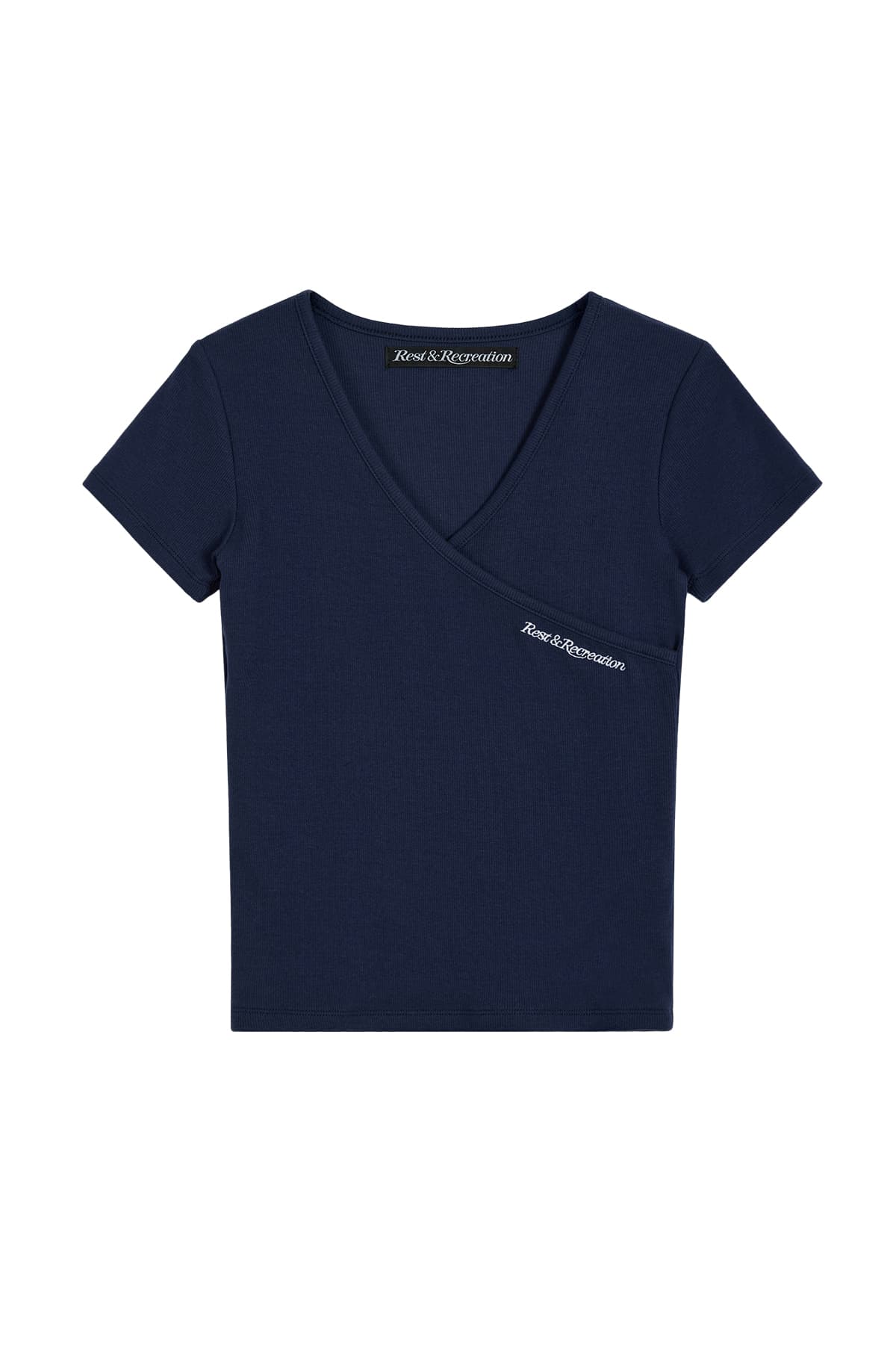 WRAP HALF SLEEVE TOP - NAVY