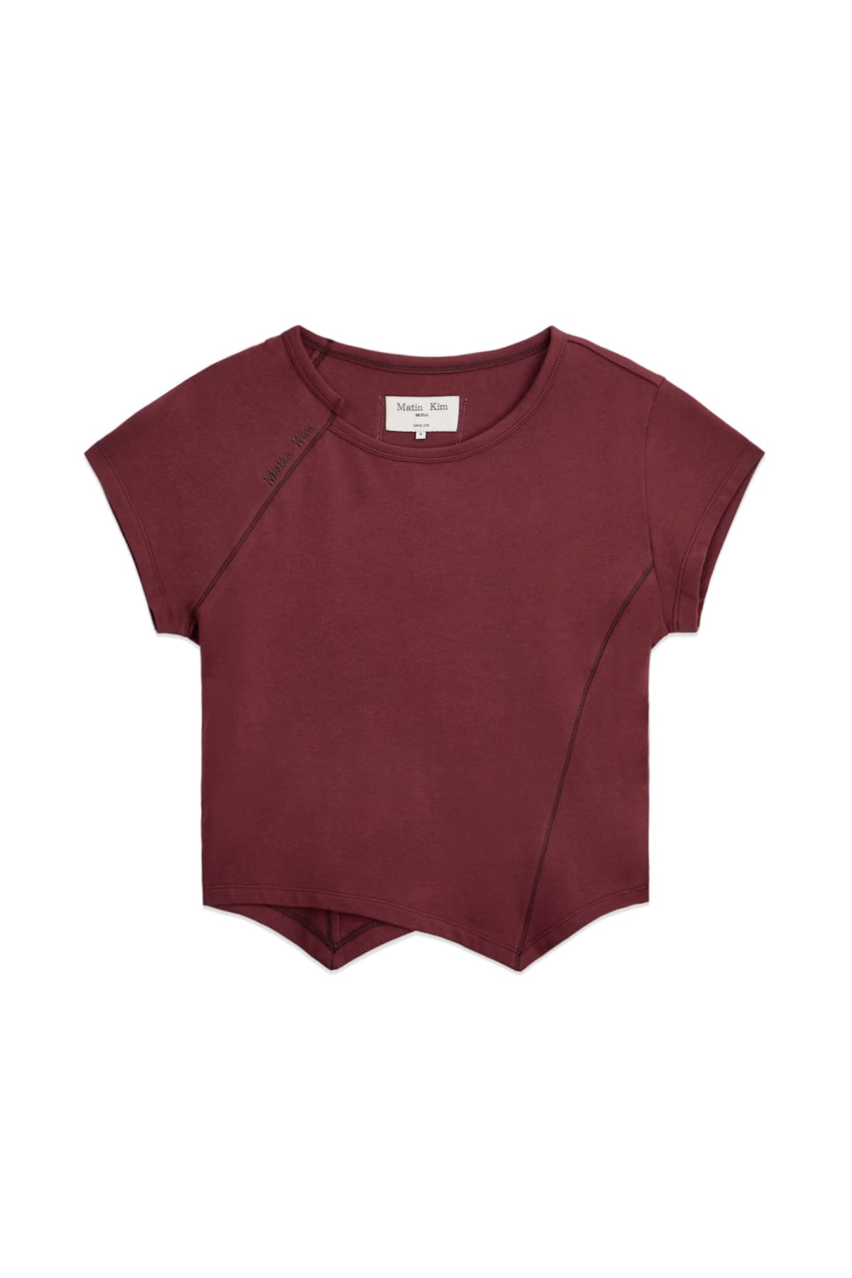 TWIST POINT SLIM TOP IN BURGUNDY