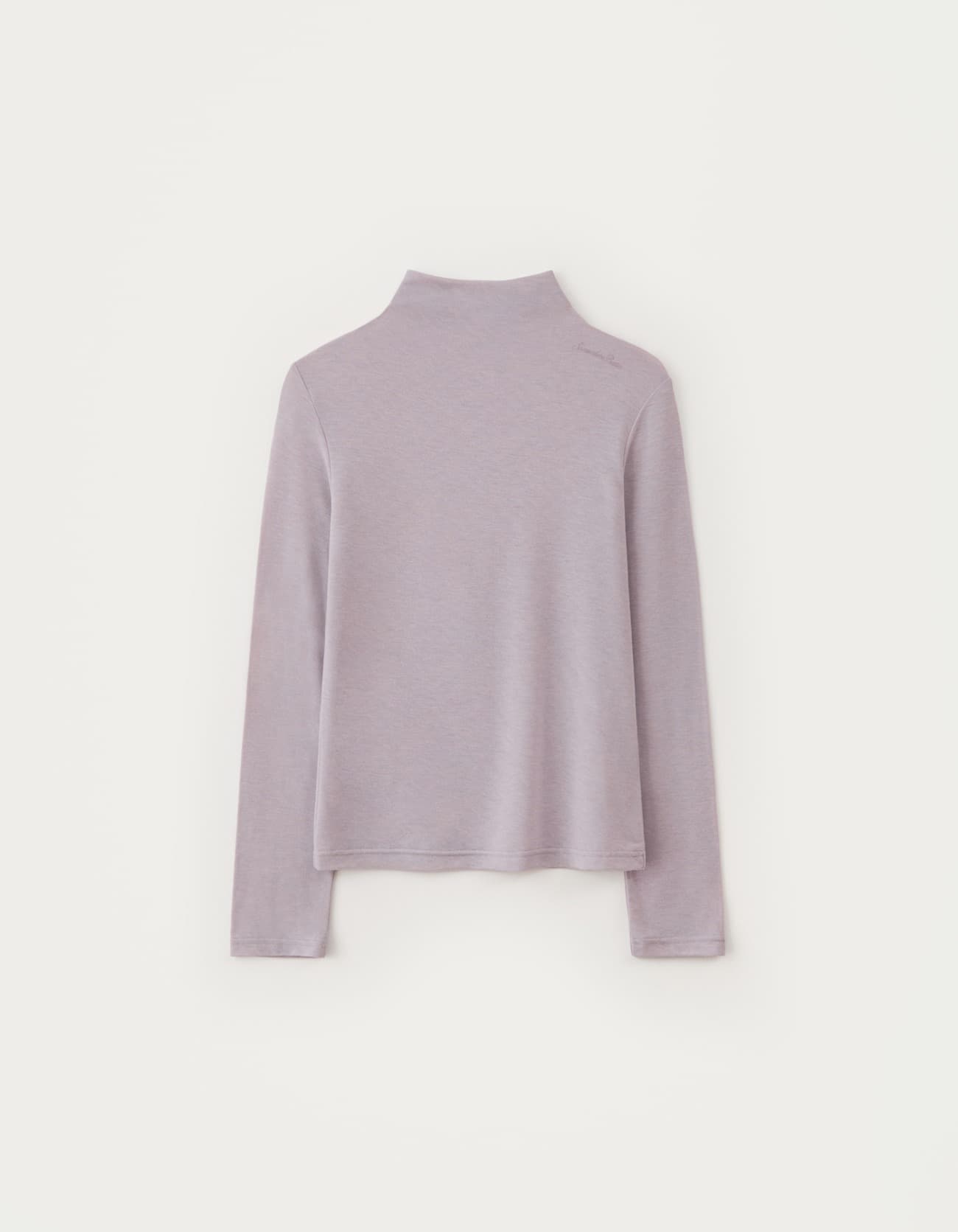 Lettering Turtleneck Top - Lavender Pink