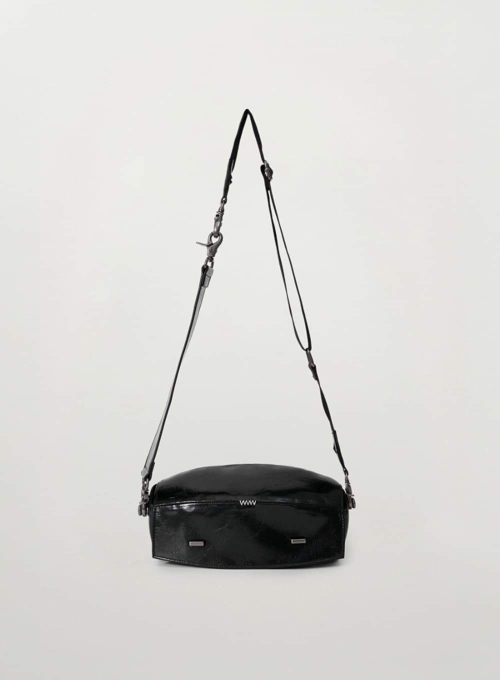 Barrel Button Shoulder Bag - Black