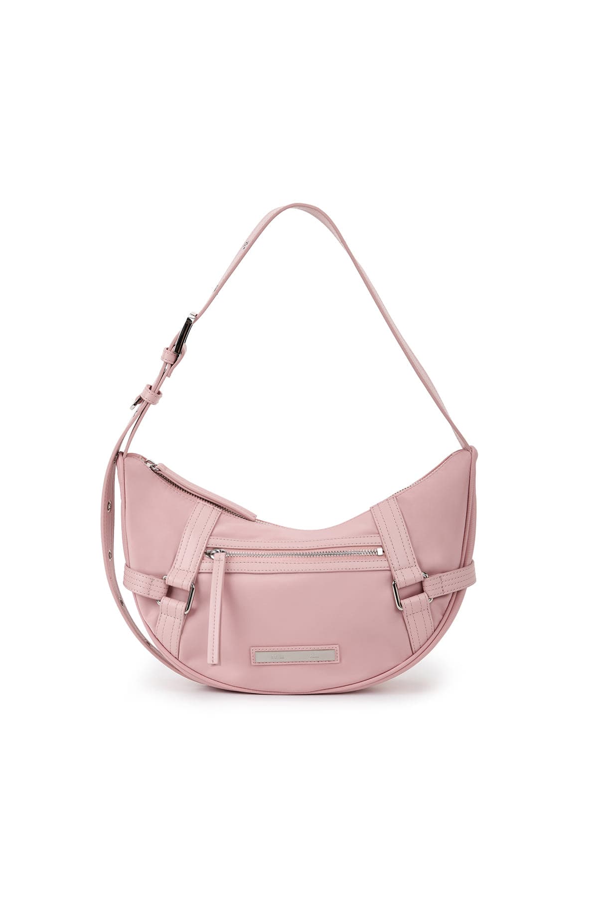 FABRIC ARC HOBO BAG IN LIGHT PINK