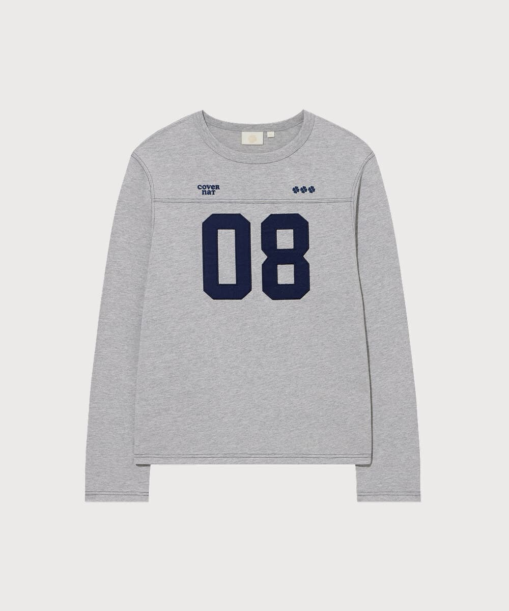 우먼 넘버 로고 롱슬리브 Melange Gray