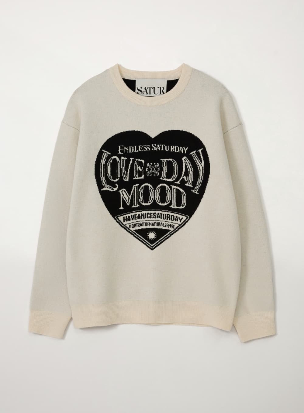 Saturday Retro Mood Pullover Knit - Cream