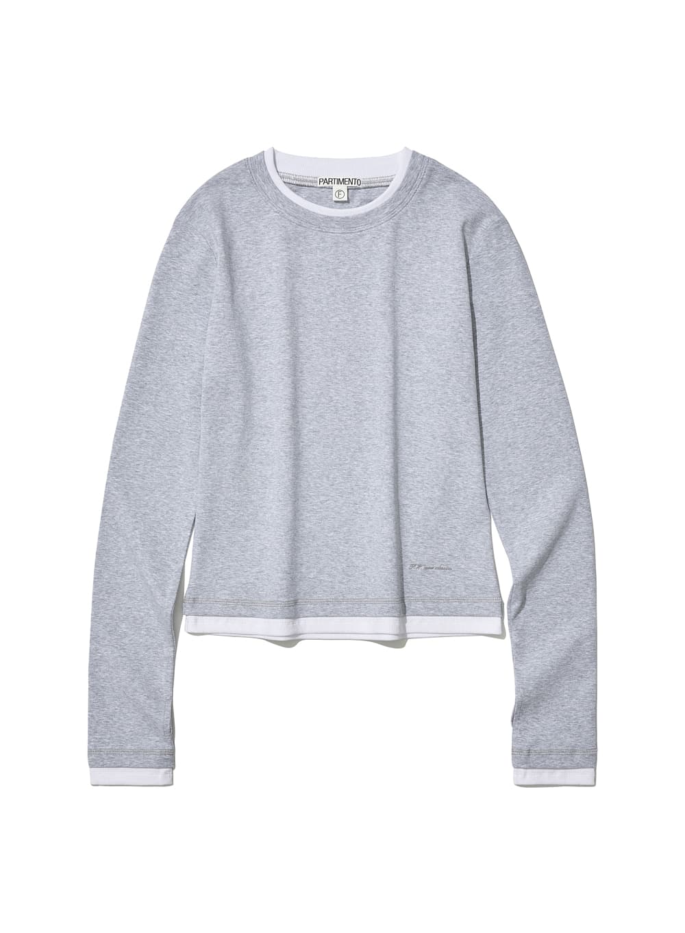 PW DOUBLE LAYERED LONG SLEEVE TEE_MELANGE