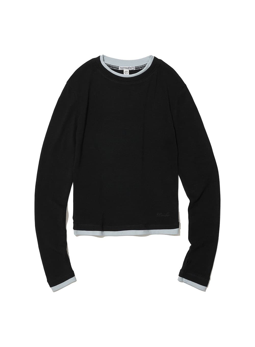 PW DOUBLE LAYERED LONG SLEEVE TEE_BLACK