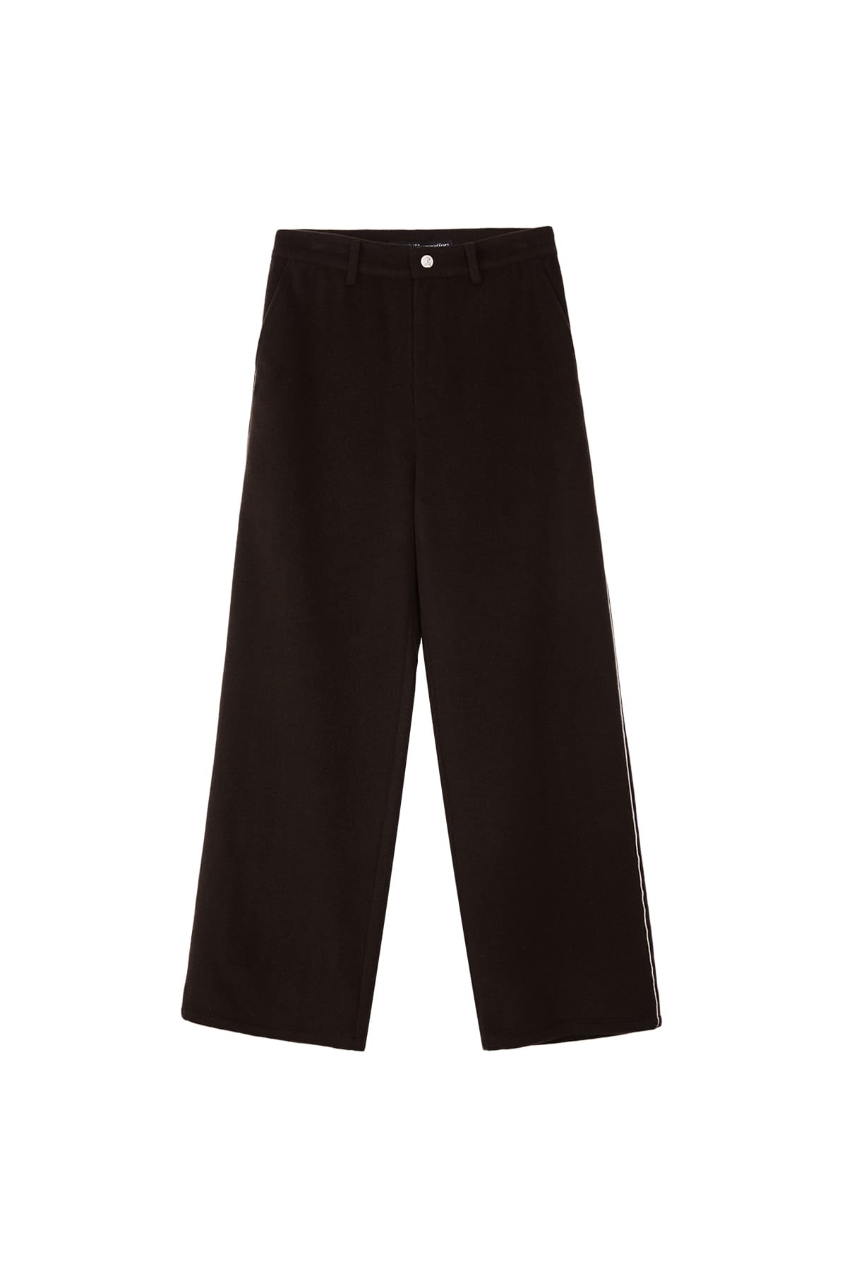 PIPING WOOL PANTS - BROWN