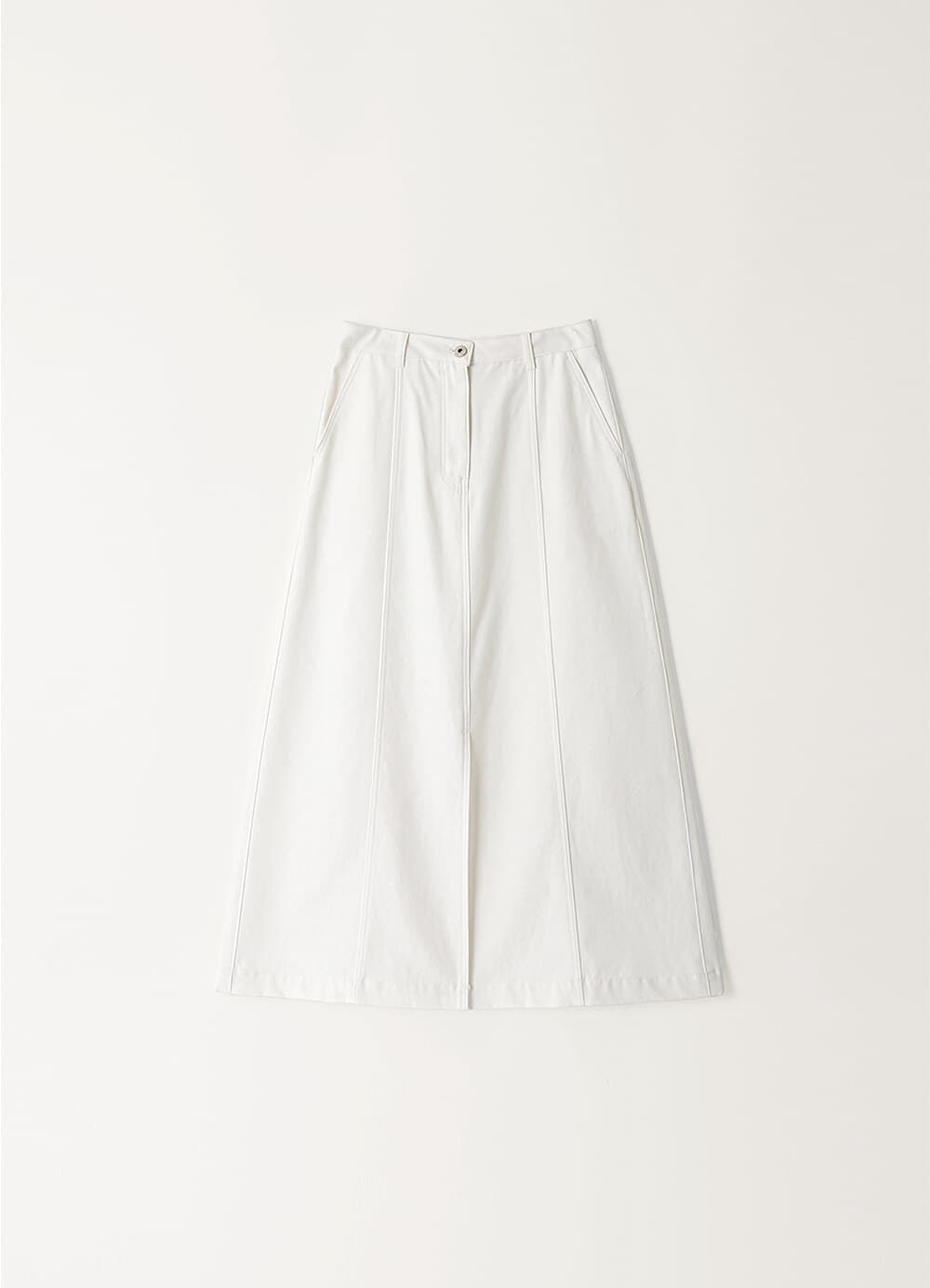 Cotton Slub Maxi Skirt - Off White