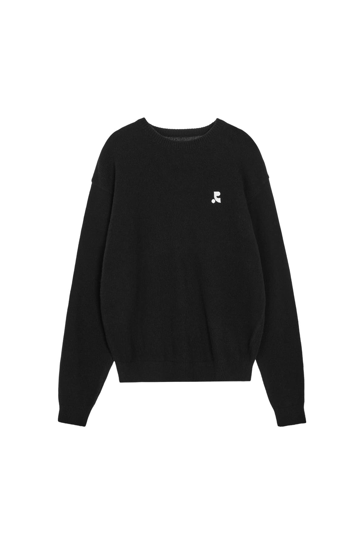 LOGO CREW NECK SWEATER - BLACK