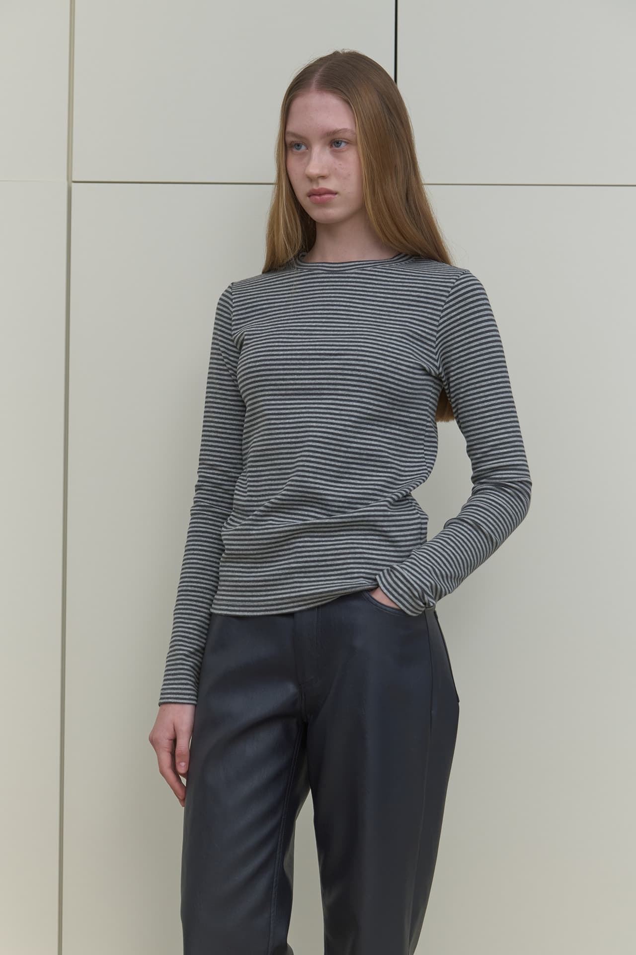 STRIPE LONG SLEEVE T-SHIRT_NAVY/WHITE
