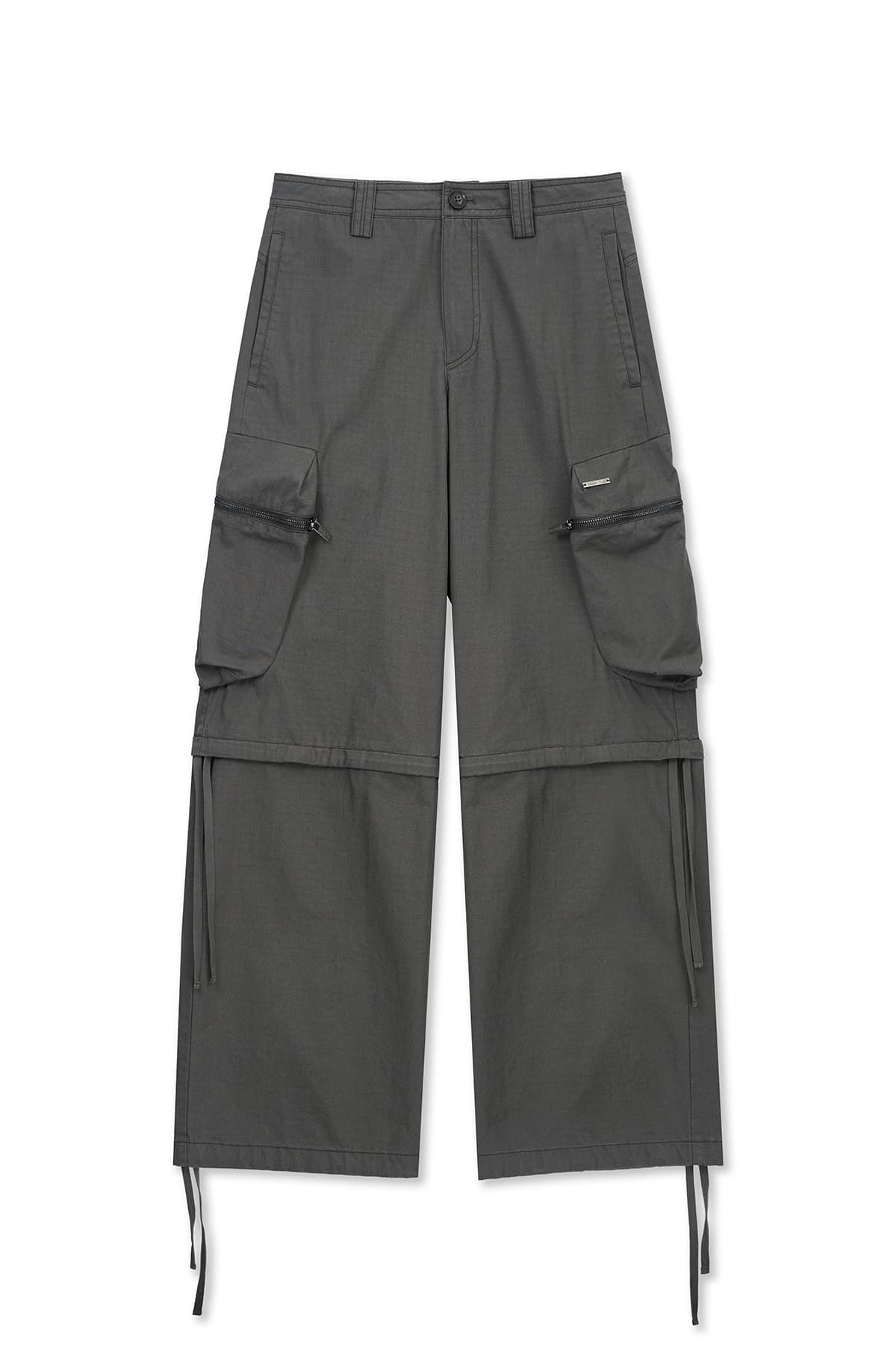 DETACHABLE CARGO PANTS IN CHARCOAL