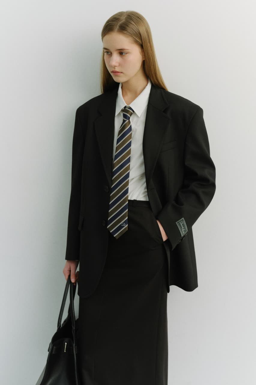 STRIPED TIE OLIVE_UDNE6E101K1