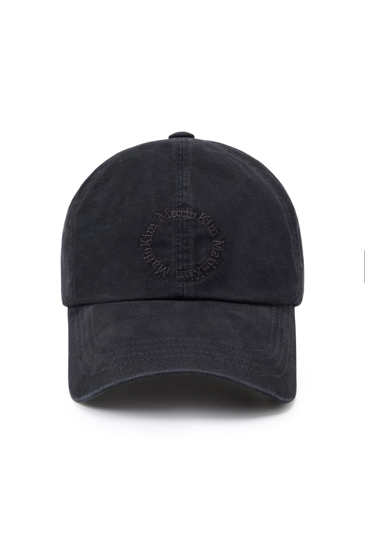 WASHED CIRCLE LOGO BALL CAP IN BLACK