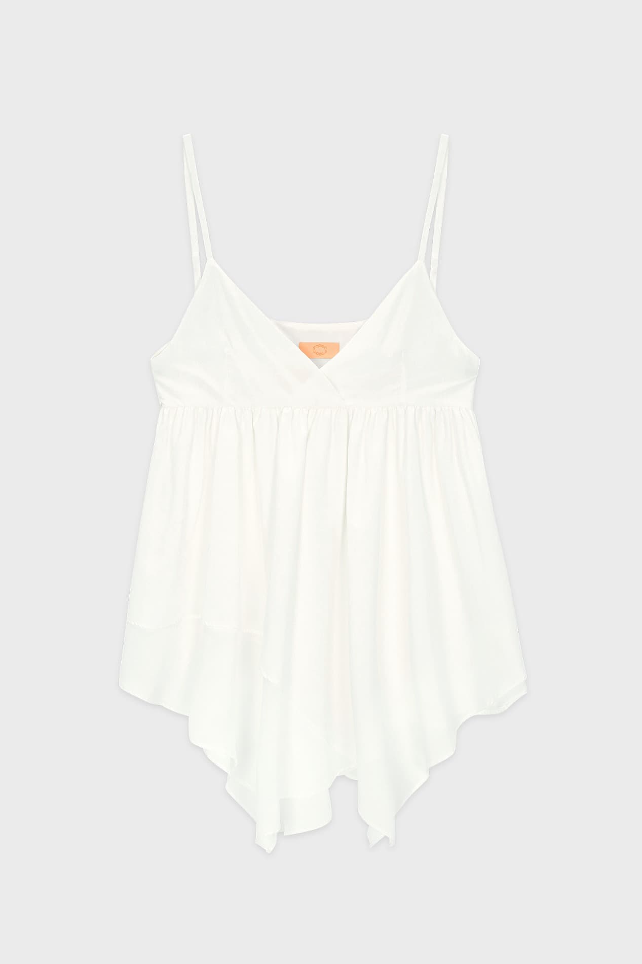 Double Frill Sleeveless Blouse (White)