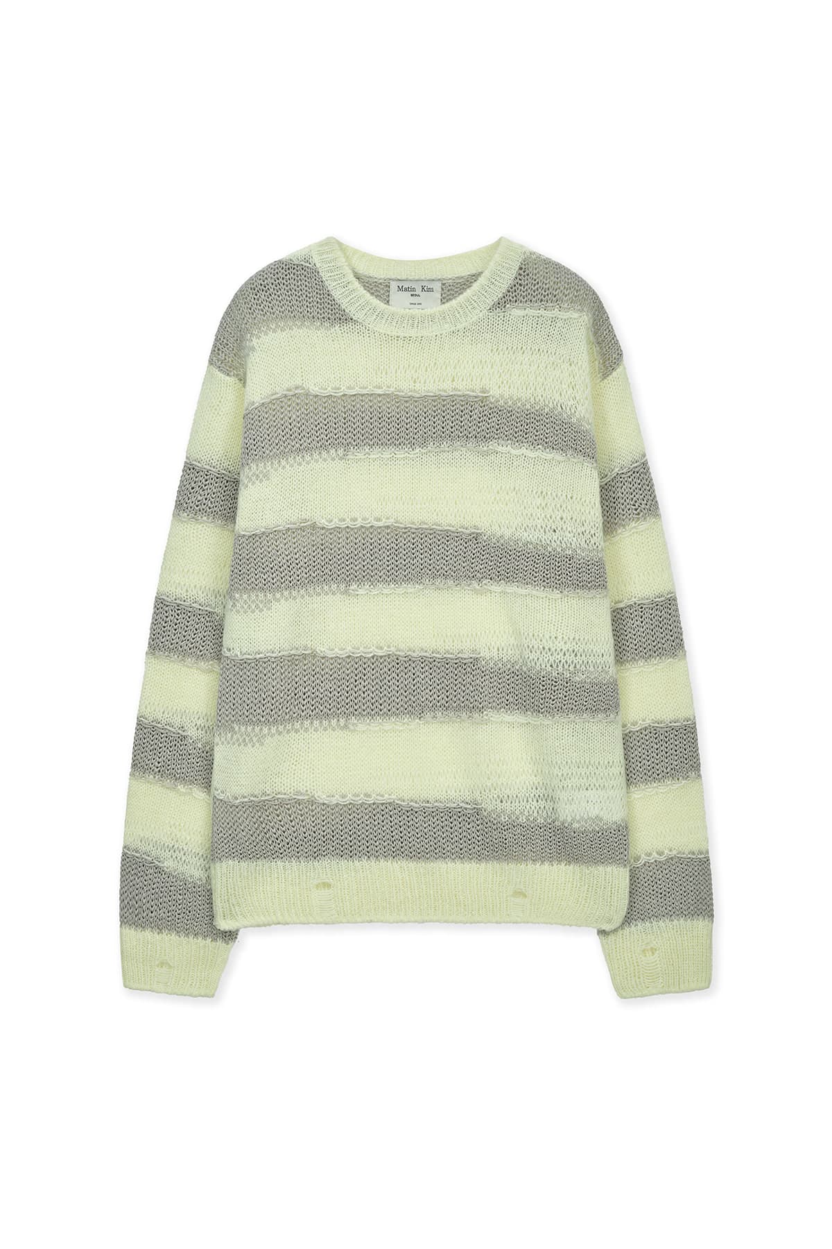 TEXTURE BLOCK STRIPE KNIT PULLOVER IN LIGHT YELLOW
