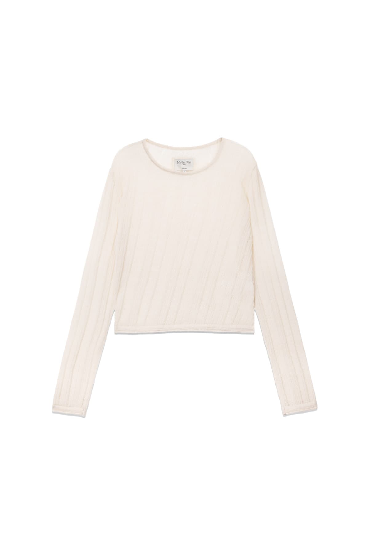 DIAGONAL TEXTURE KNIT TOP IN LIGHT BEIGE