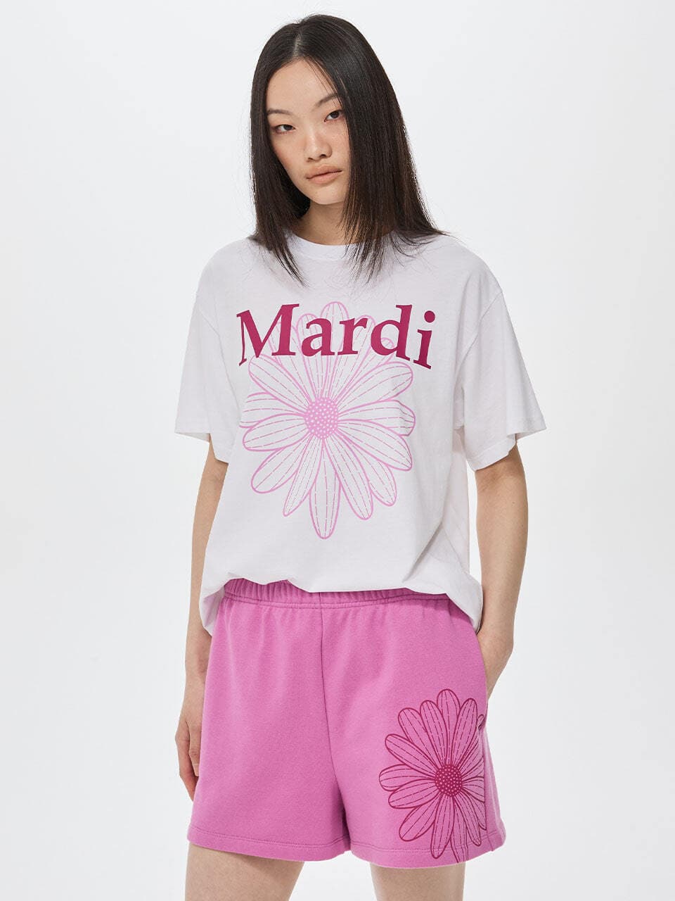 TSHIRT FLOWERMARDI DUO_WHITE MAGENTA