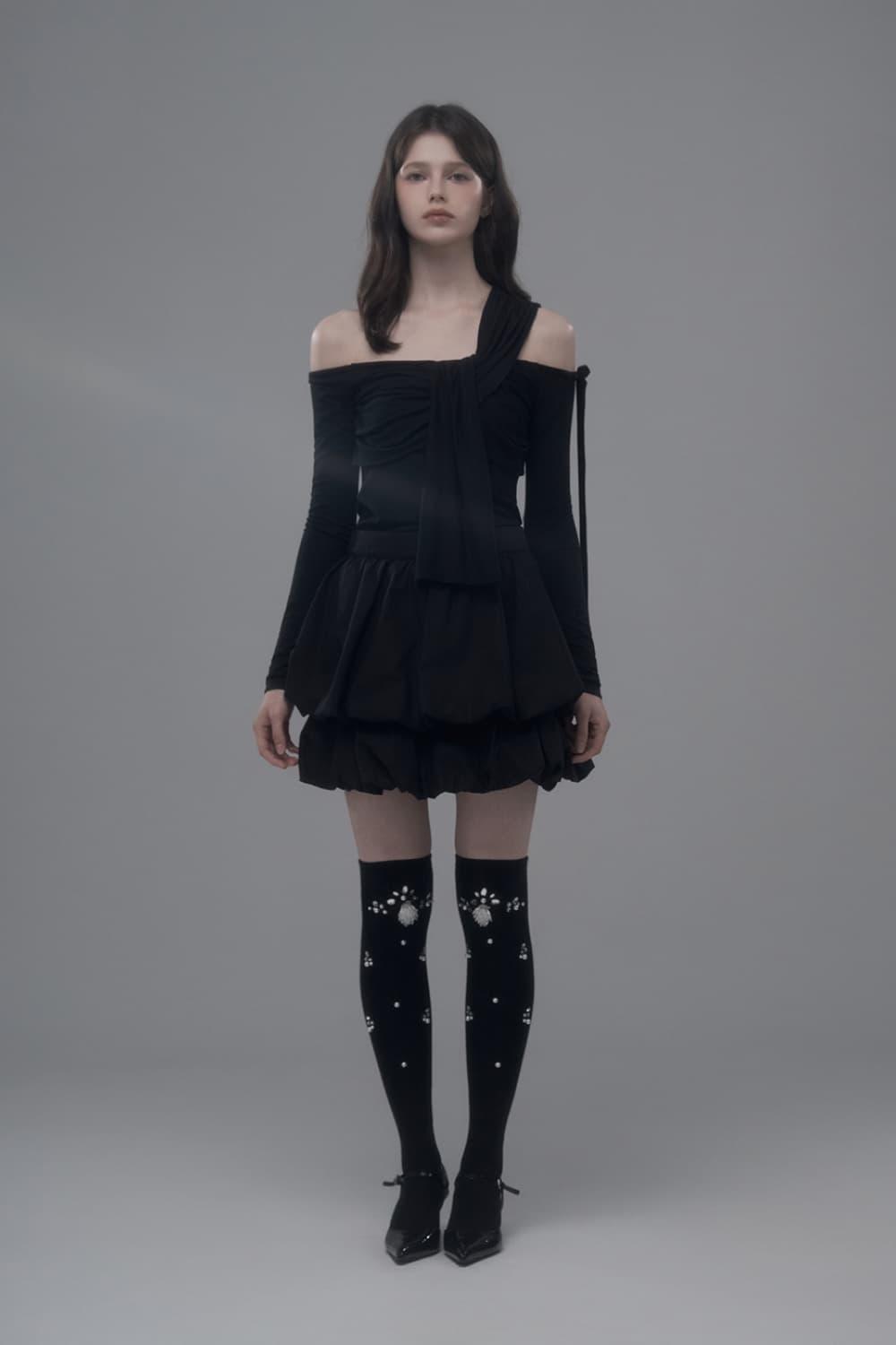 Balloon Cancan Skirt - Black