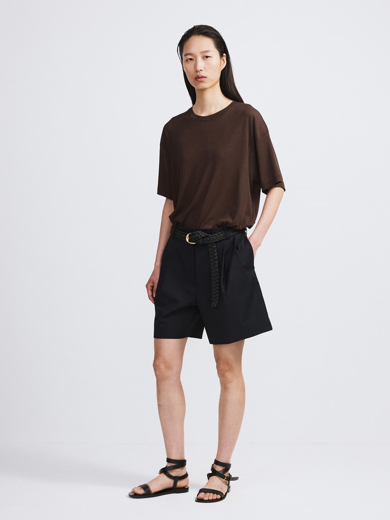DOUBLE PLEATED SHORTS (DARK NAVY)