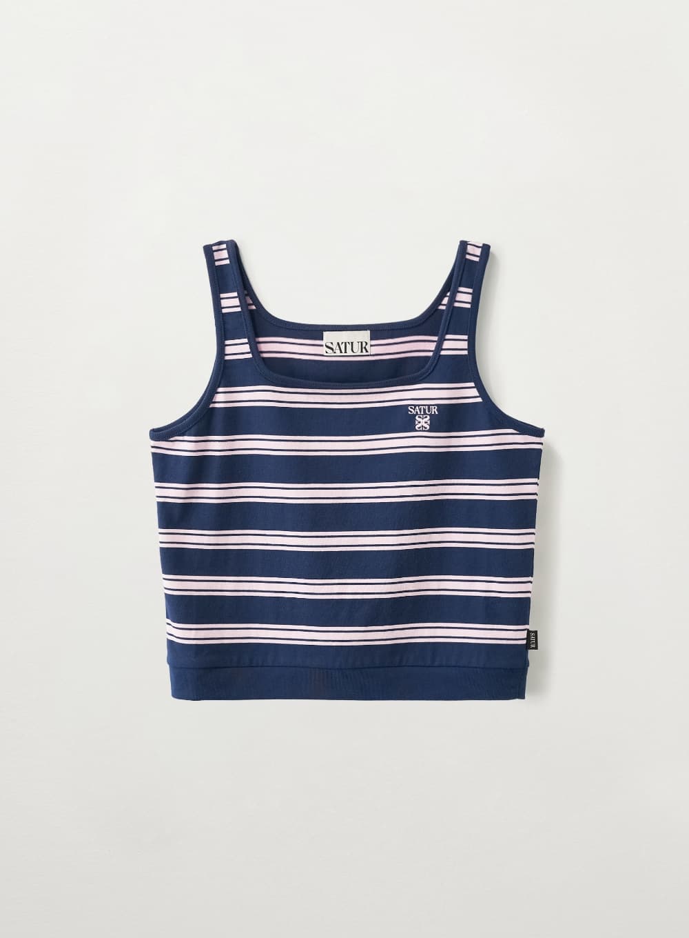 (W) Square Neck Stripe Sleeveless - Pink