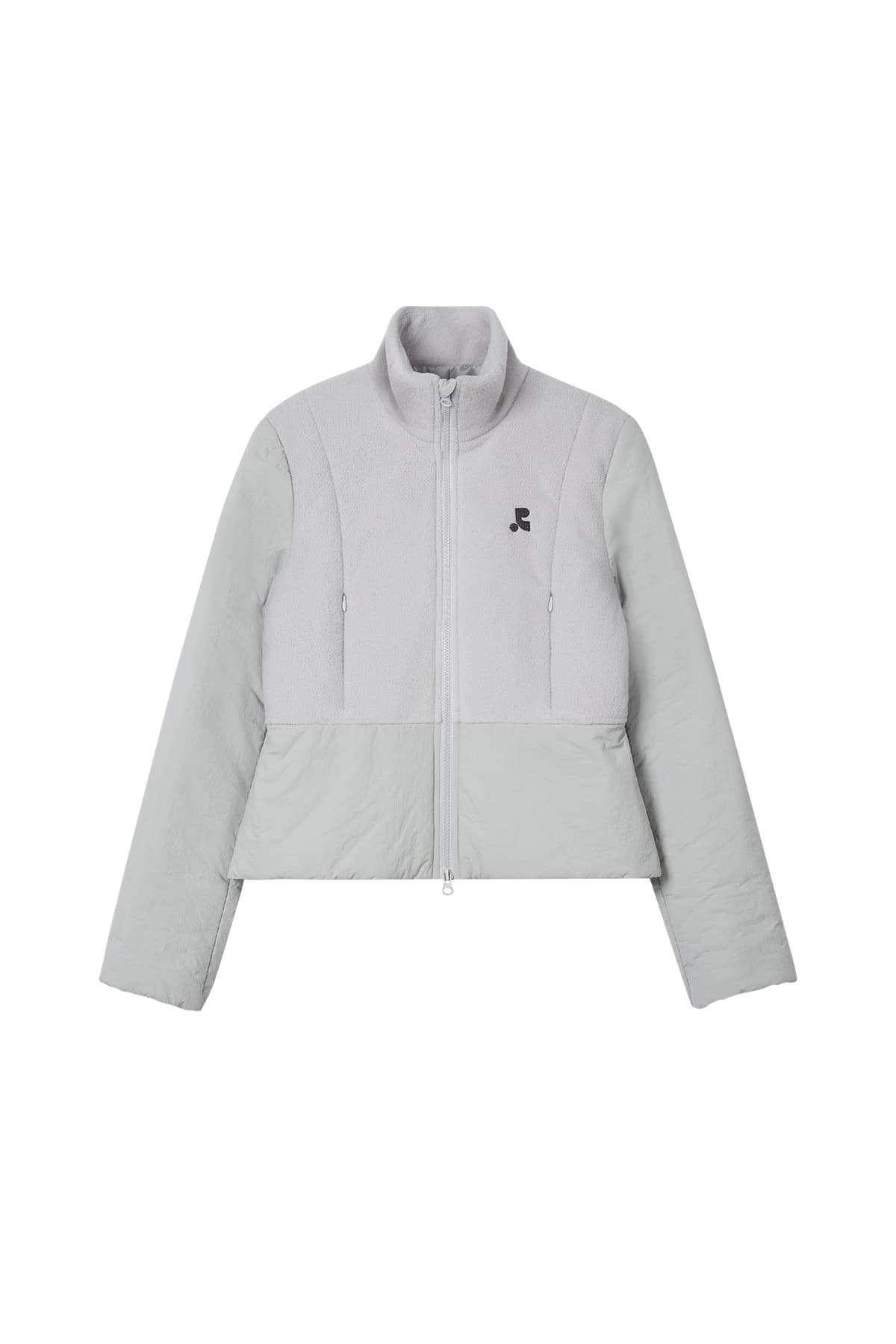 HIGH NECK QUILTED JACKET - GREY