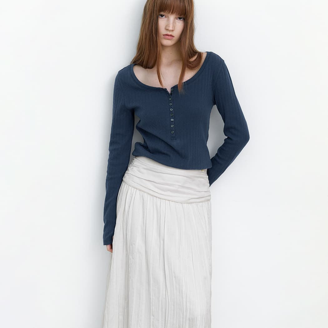 (T-7258)SOFT POINTELLE BUTTON UP SLIM T