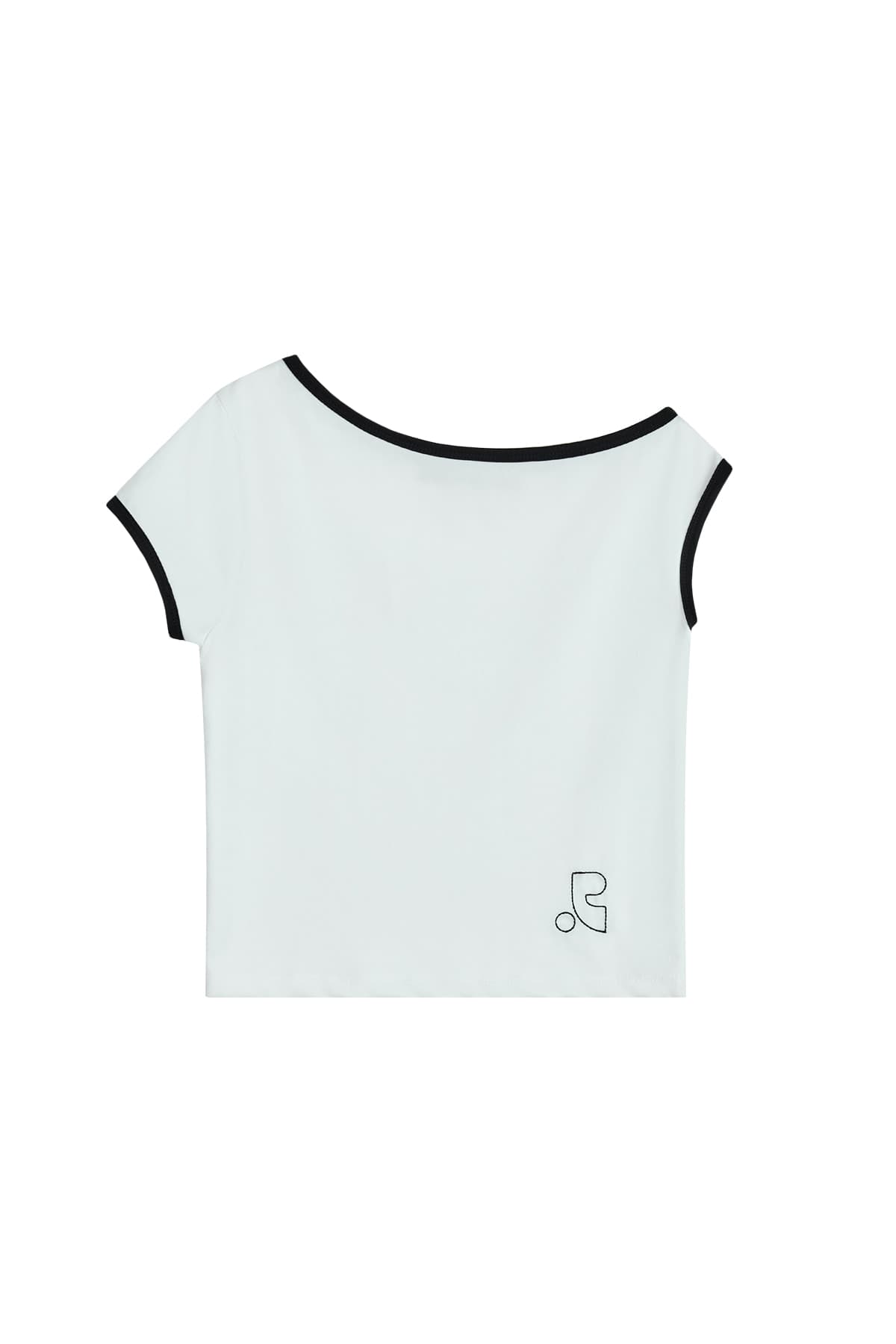 ONE SHOULDER T-SHIRT - WHITE