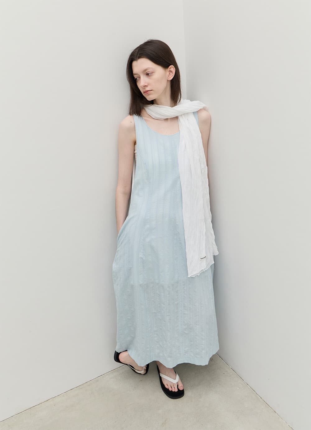 Arc Sleeveless Dress - Whisper Blue