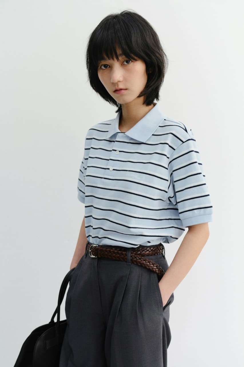UNISEX STRIPED POLO SHIRT SOFT BLUE_UDTS6B121B1