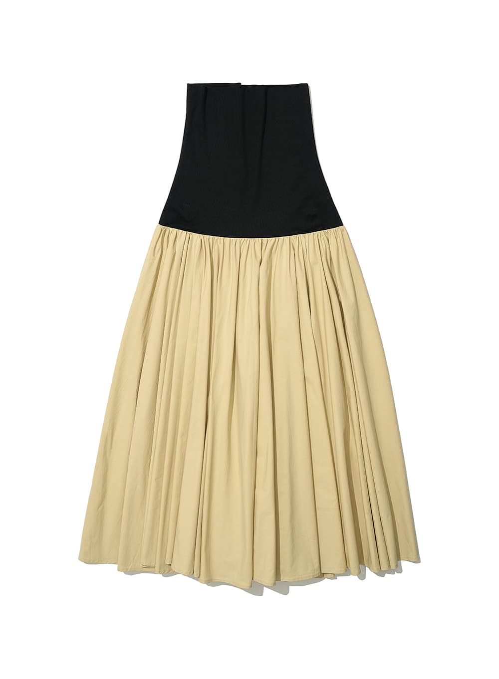 VOLUME FLARE MAXI SKIRT_CREAM