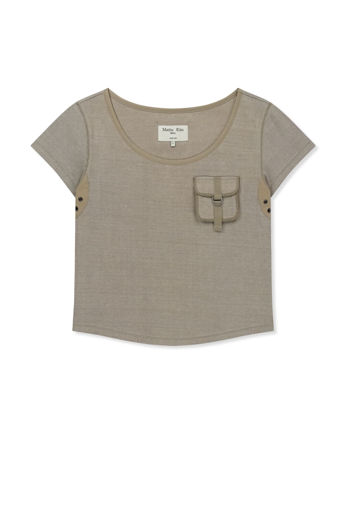 POCKET POINT SLIM FIT TOP IN BEIGE