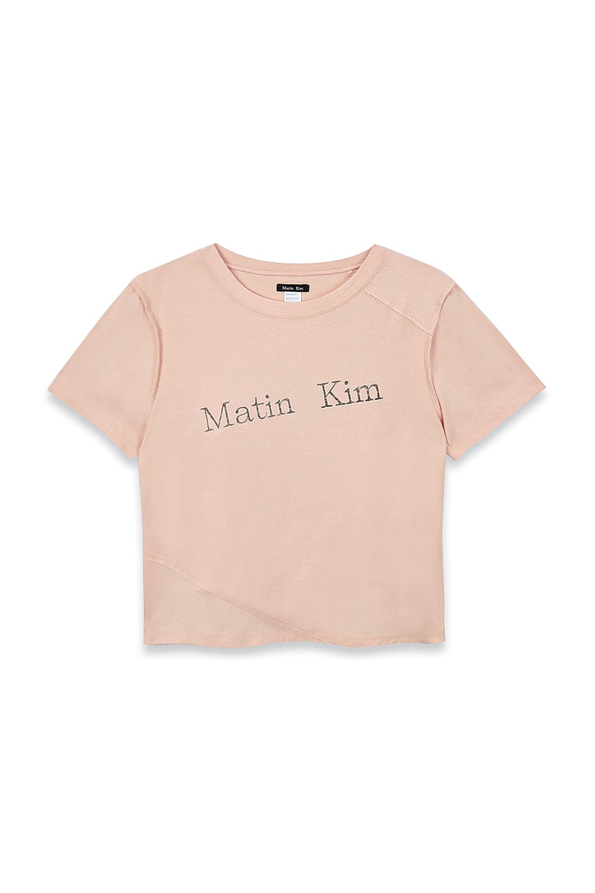 DIAGONAL LOGO REVERSIBLE CROP TOP IN LIGHT ORANGE