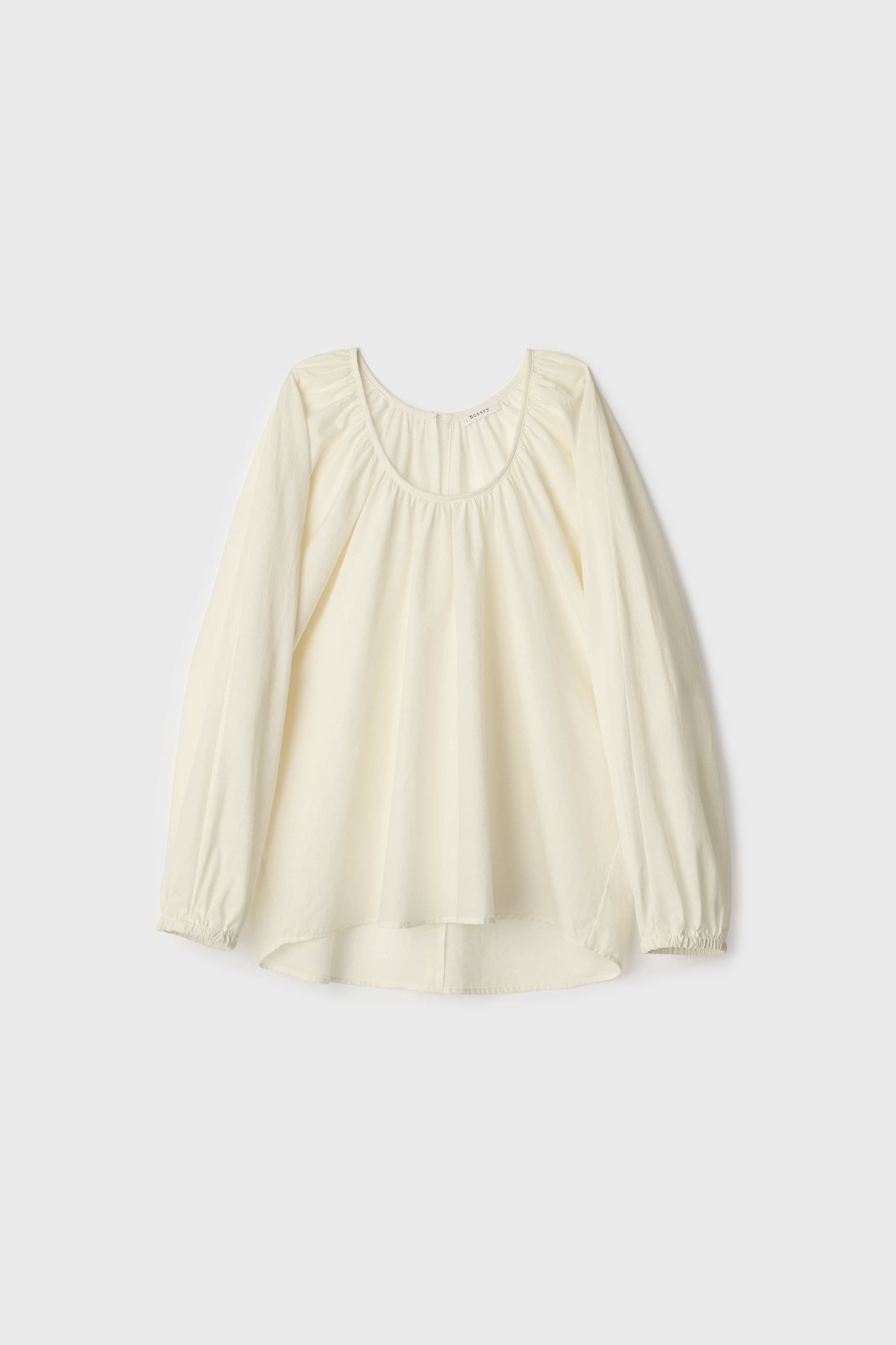 Cotton Gather Blouse (Cream)