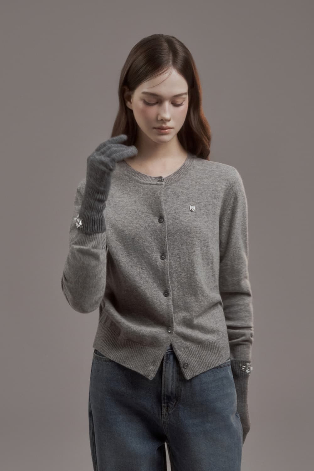 Christie Wool Knit Cardigan - Grey