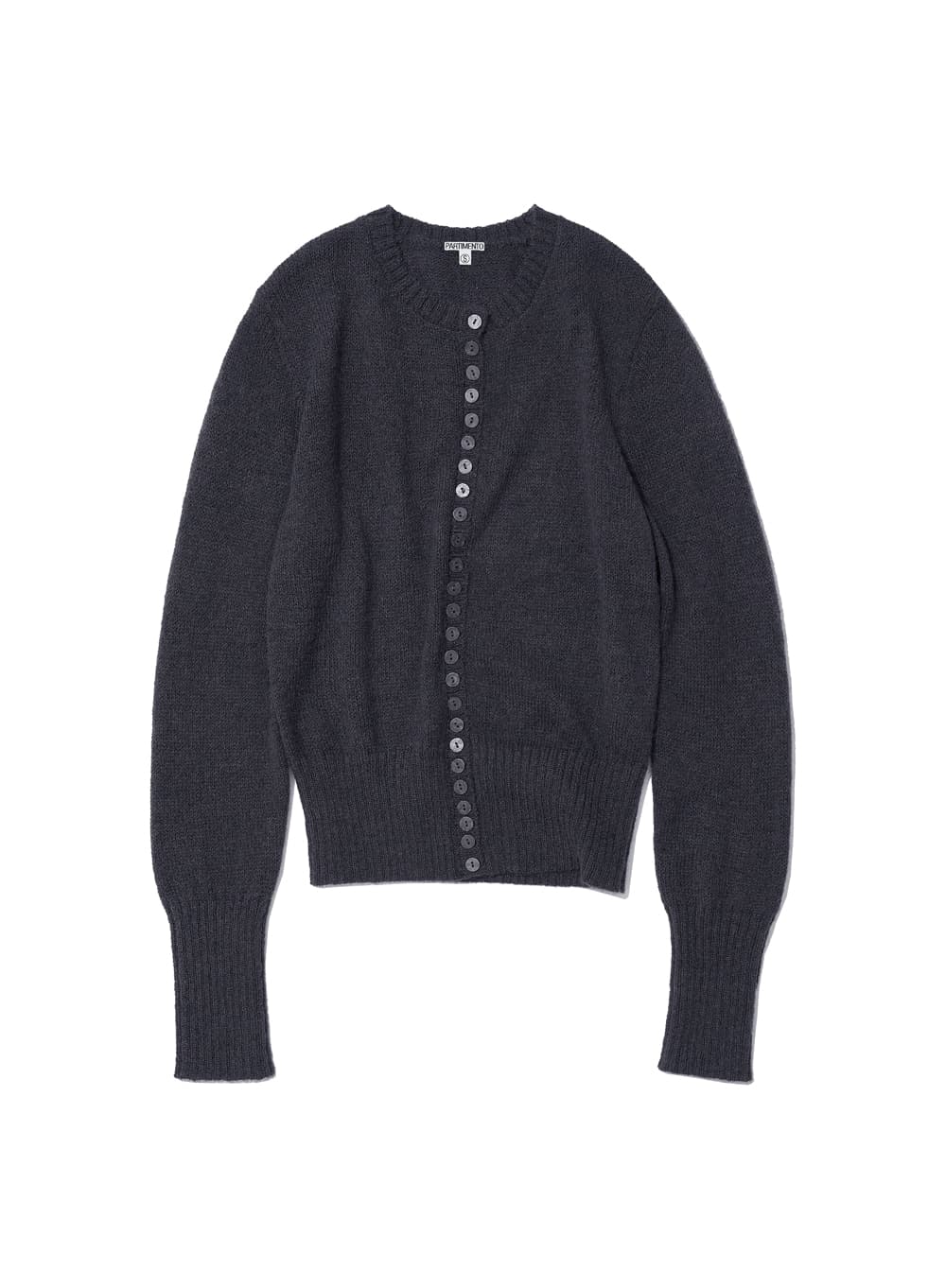 WIDE RIB BUTTON-UP KNIT CARDIGAN_CHARCOAL MELANGE