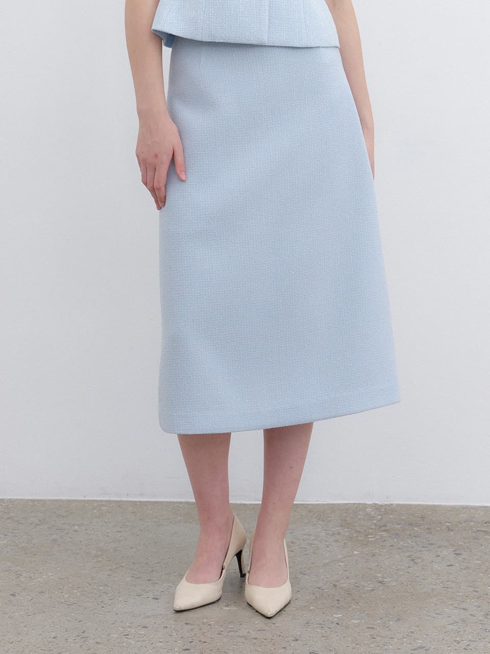 Tweed A-Line Long Skirt / Blue(2Color)