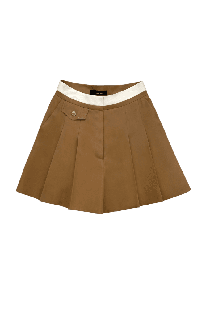 Waist Colored Shorts (Beige)