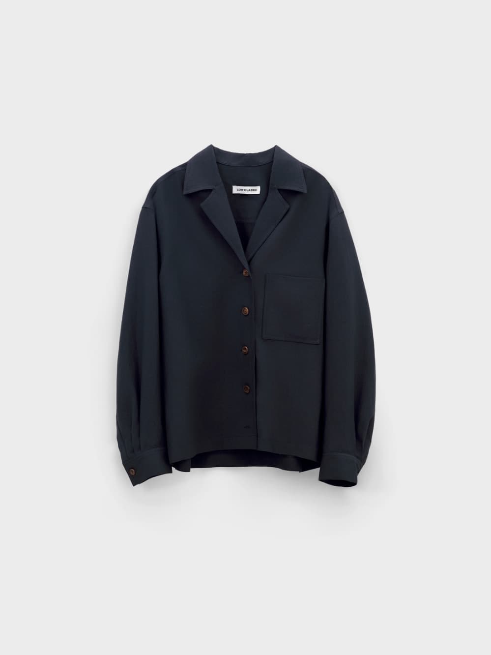Open Collar 2-Way Shirt_Navy