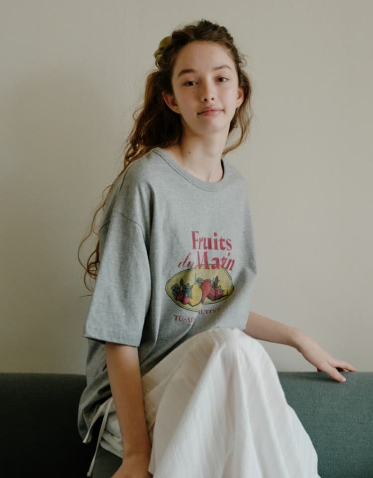 fruits market overfit t-shirt - melange grey