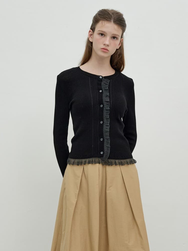 오간자 프릴 포인트 가디건 OK5AD8260