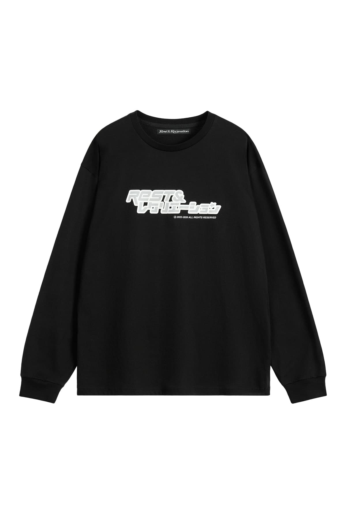 ANIME LOGO LONG SLEEVE TOP - BLACK