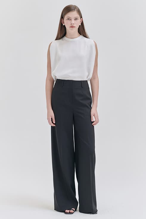 24MN high waist wide pants [BK]