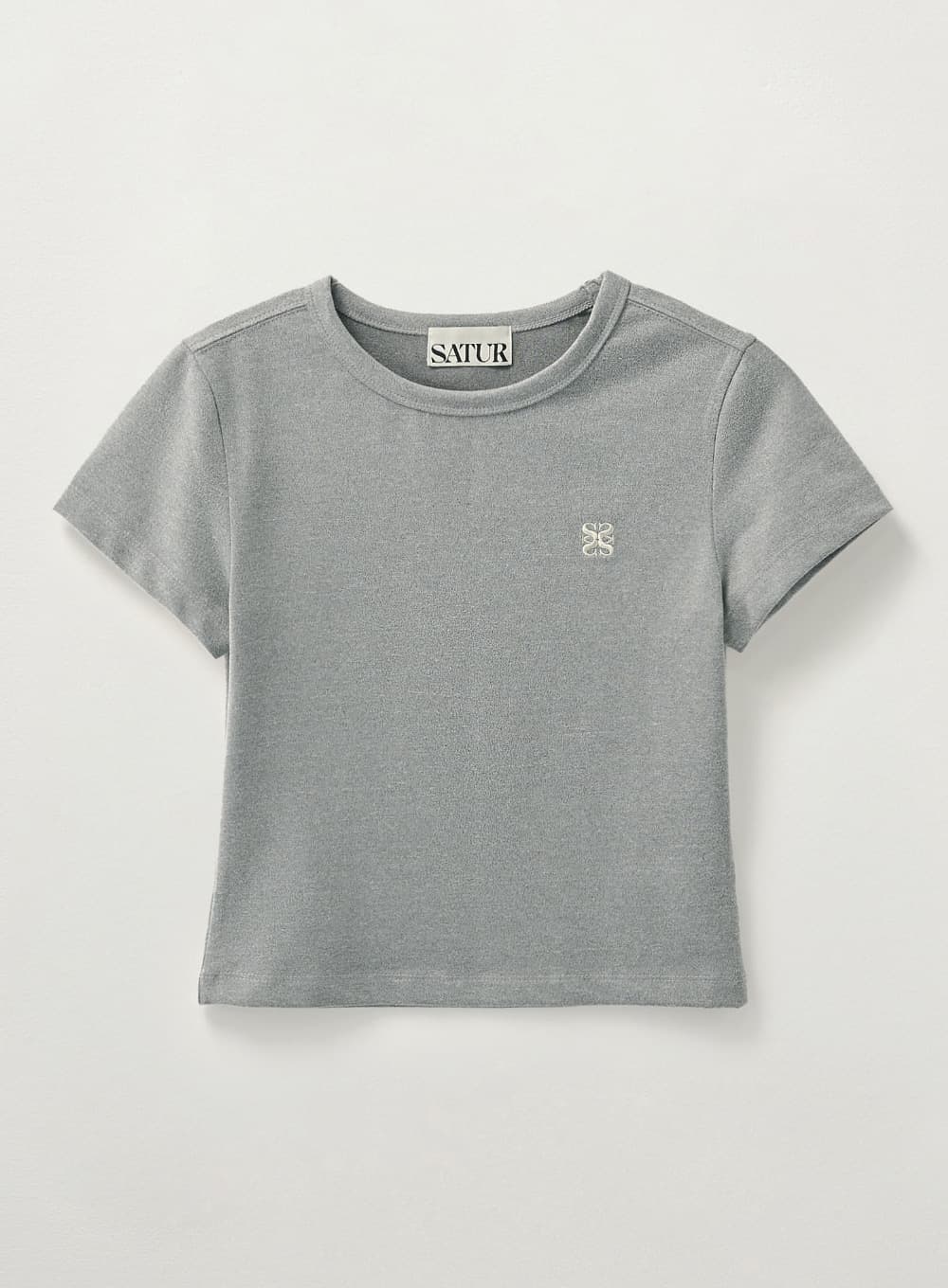 (W) Essential Basic Logo T-Shirt - Melange Gray