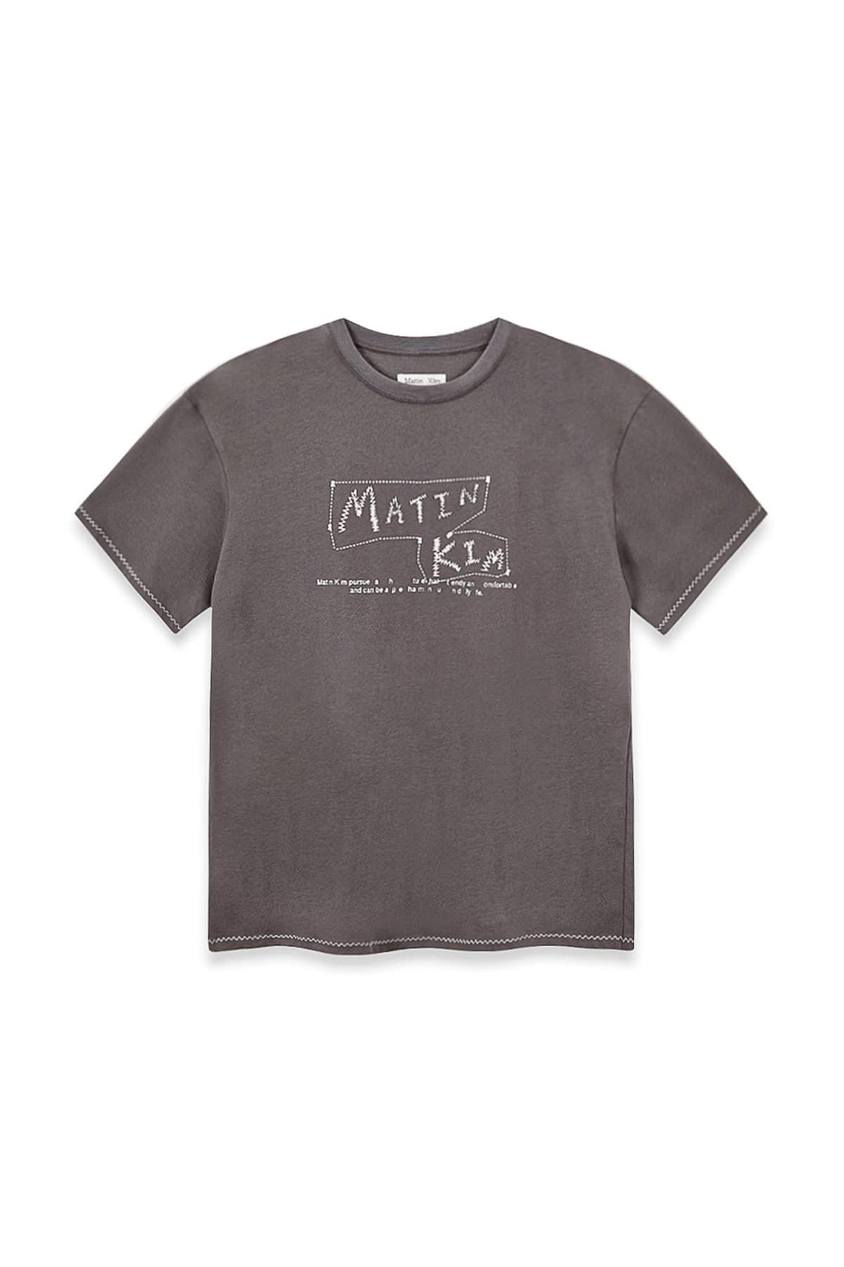 DOODLE LOGO GRAPHIC TOP IN CHARCOAL