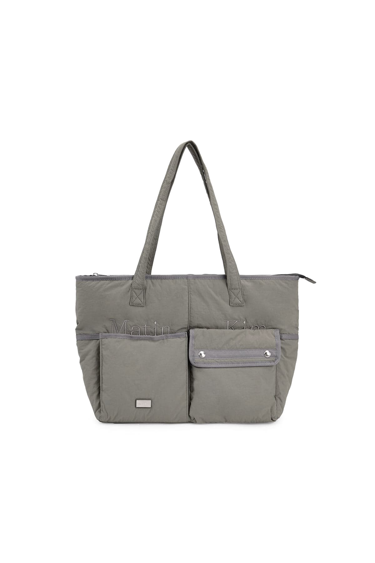 POCKET UTILITY NYLON BIG SHOULDER BAG IN KHAKI