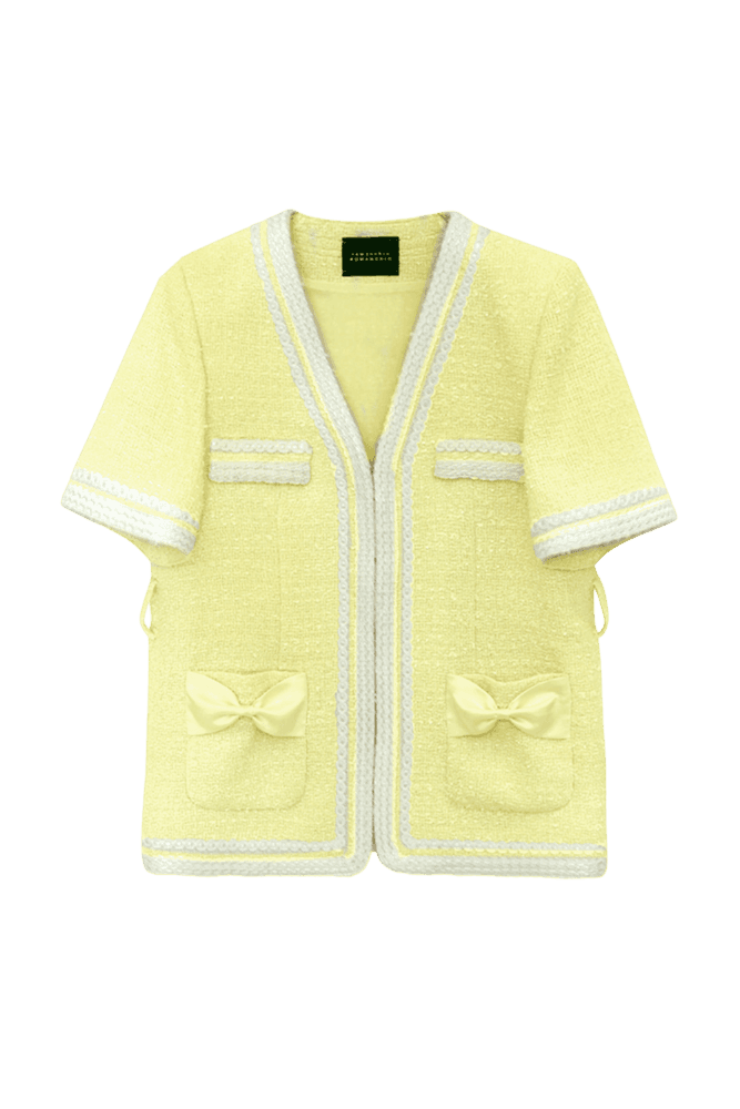 Tweed Ribbon Jacket (Yellow)