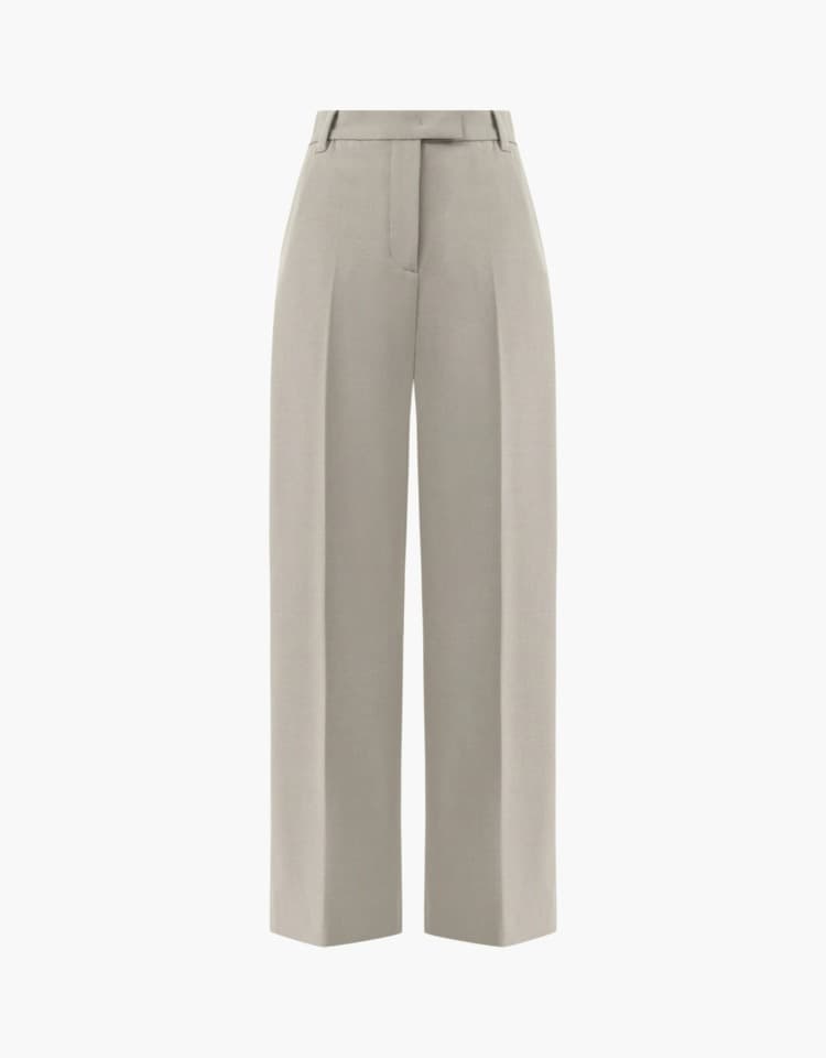 hidden banding slacks - gray beige