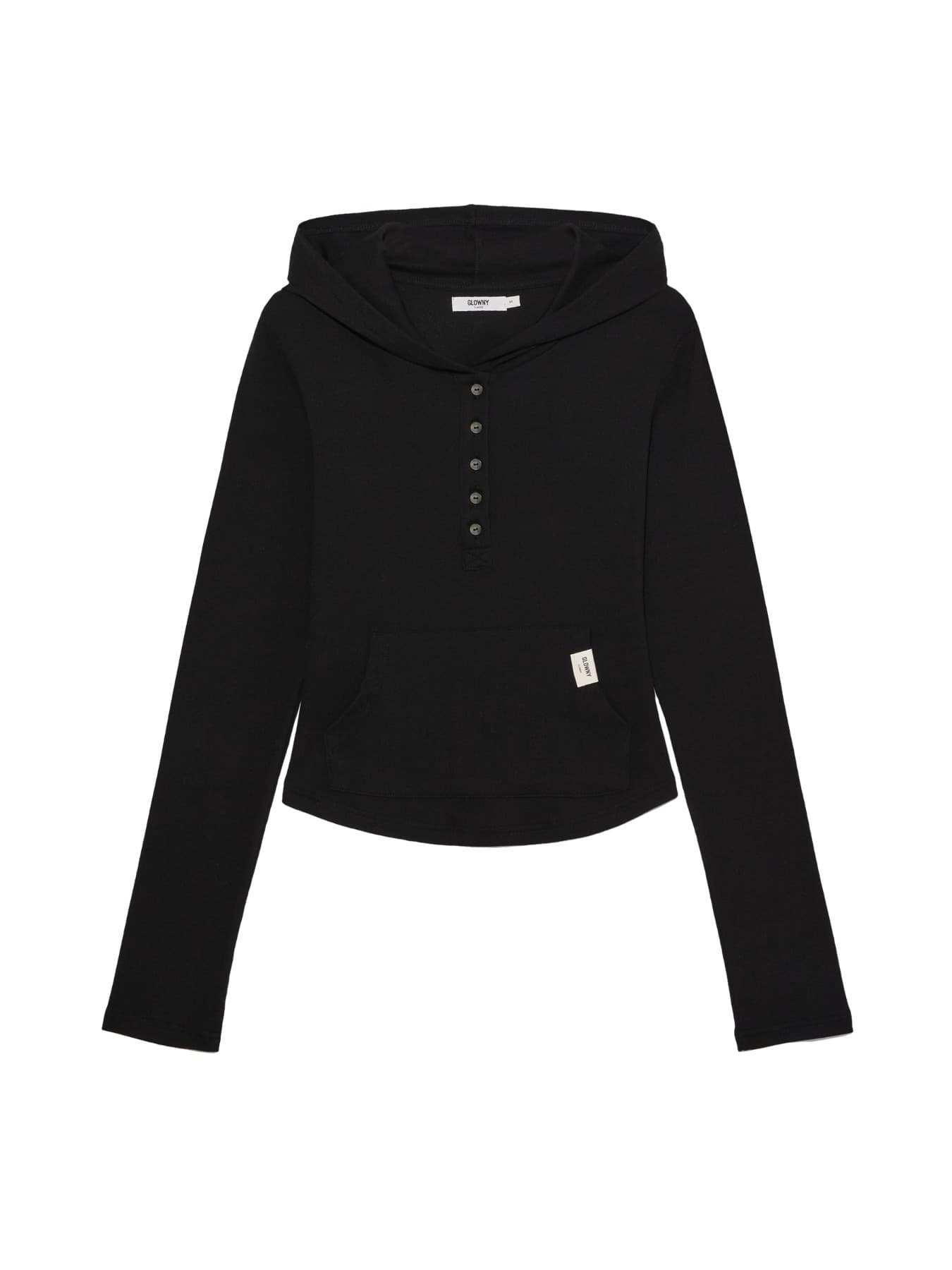 G FINE BUTTON HOODIE (BLACK)